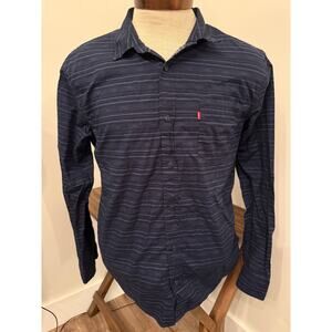 Levi's Men's Blue Striped Long Sleeve Button Down Size Large